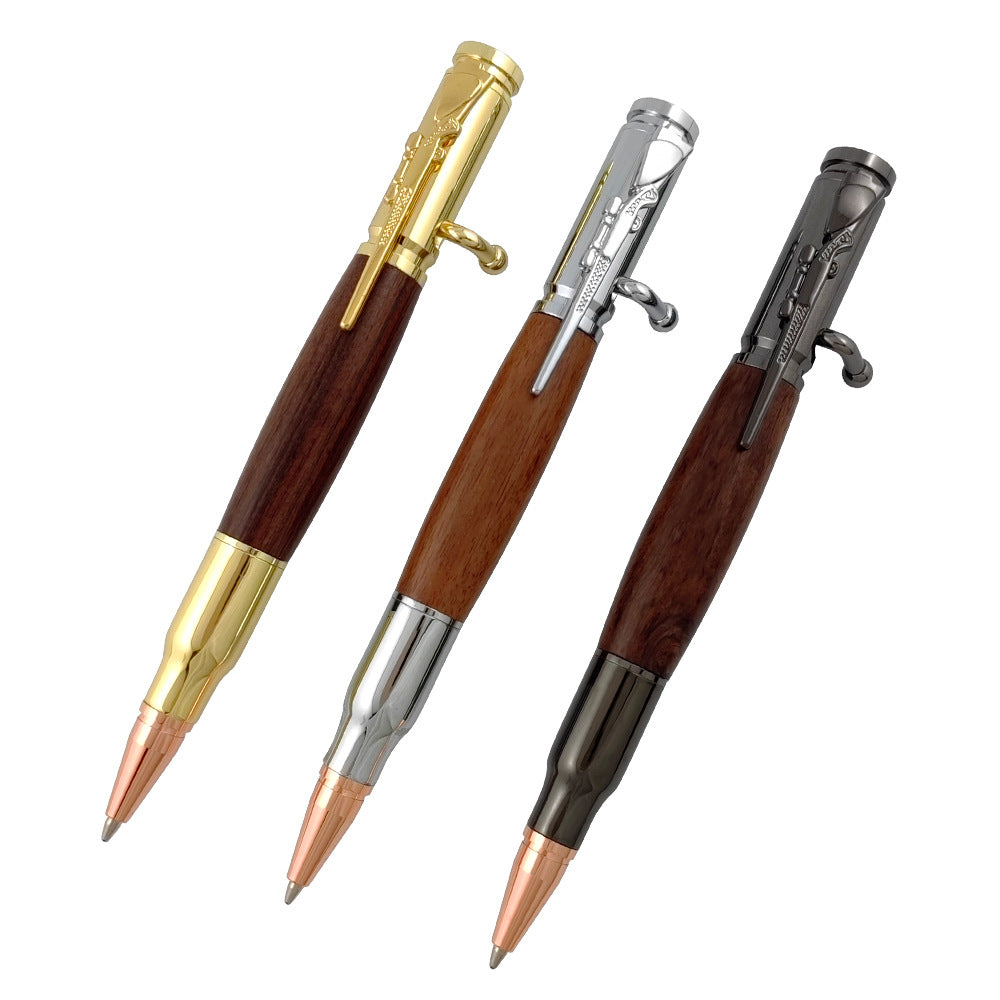 Wholesale Pens Gun Bolt Wood Pressure Reducing Switch Pen Ballpoint Pen